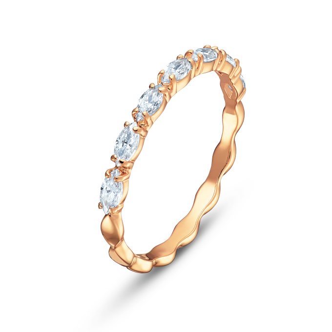 Vittore ring Marquise cut White Rose gold-tone plated
