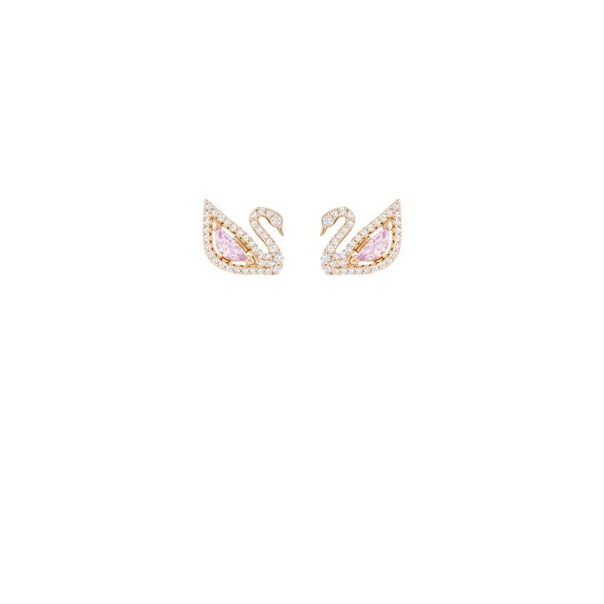 Dazzling Swan Pierced Earrings