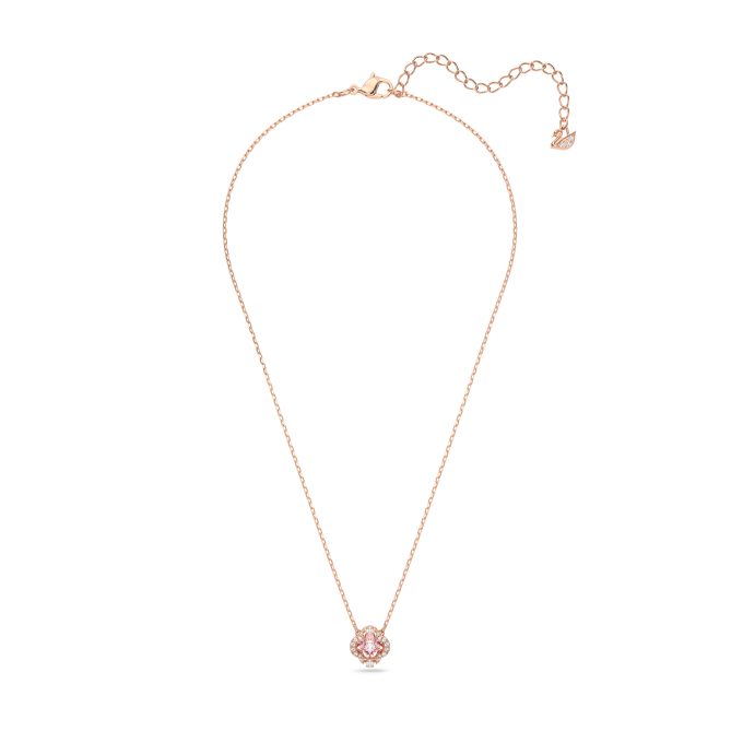 Swarovski Sparkling Dance Necklace Pink Rose-gold tone plated