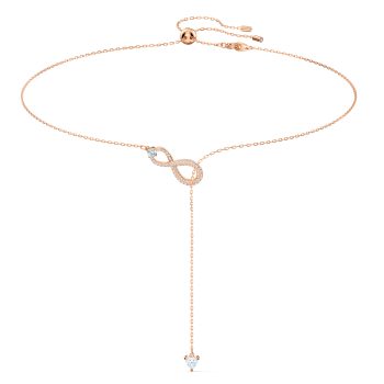 Swarovski Infinity Y Necklace White Rose-gold tone plated