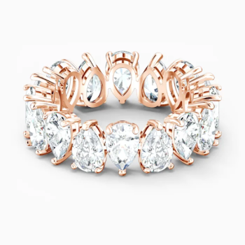 Vittore ring Drop cut White Rose gold-tone plated