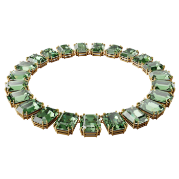 Millenia necklace Octagon cut crystals Green Gold