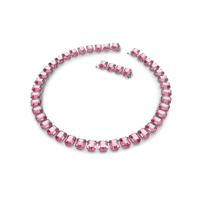 Millenia necklace Octagon cut Pink Rhodium