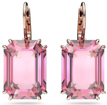 Millenia drop earrings Octagon cut Pink Rose gold-tone