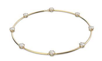 Constella necklace Round cut White Shiny gold tone
