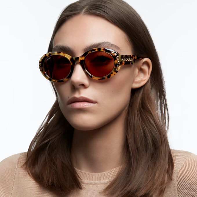 Sunglasses Oversized Pavé Brown