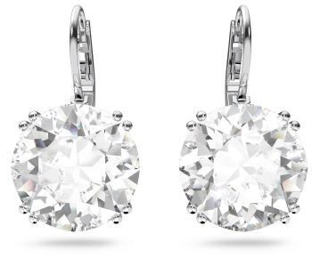 Millenia drop earrings Round cut White Rhodium