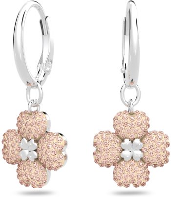 Latisha hoop earrings Flower Pink Rhodium