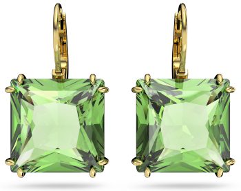 Millenia drop earrings Square cut Green Gold-tone