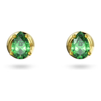 Stilla stud earrings Pear cut Green Gold-tone plated