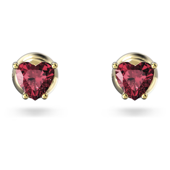 Stilla stud earrings Heart Red Gold-tone plated