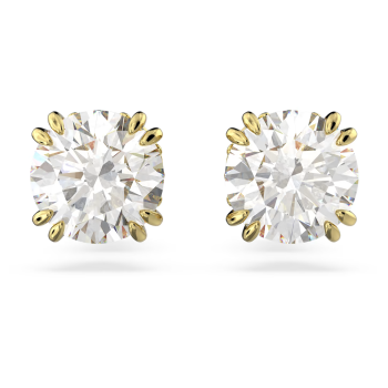 Constella stud earrings Round cut White Gold tone