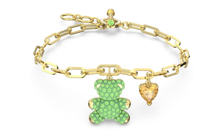 Teddy bracelet Green Gold tone