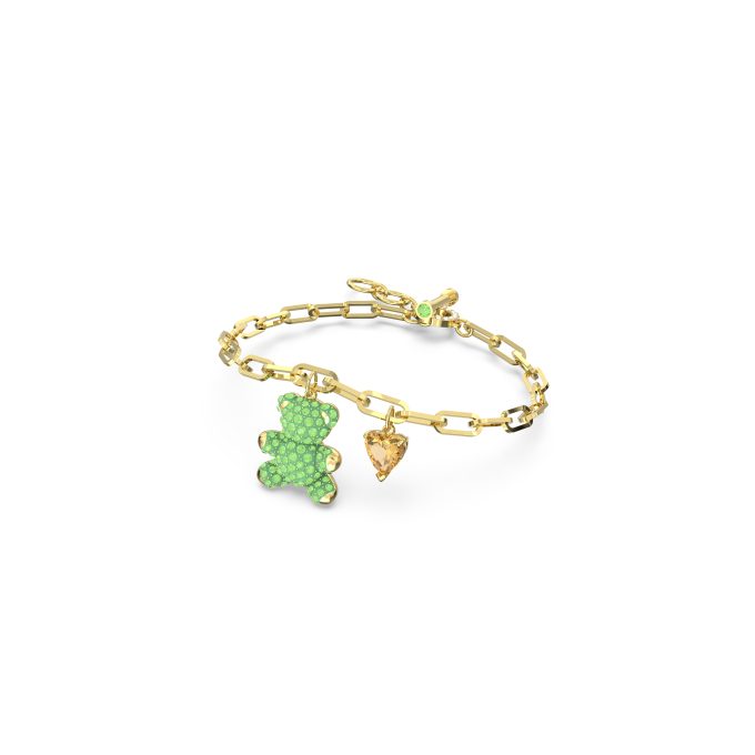 Teddy bracelet Green Gold tone