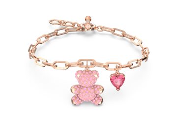 Teddy bracelet Pink Rose gold tone