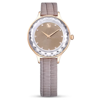 Octea Nova watch Swiss Made Leather strap Beige Rose gold-tone finish
