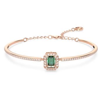 Millenia bangle Octagon cut Pavé Green Rose gold-tone plated