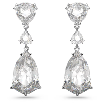 Mesmera drop earrings Mixed cuts White Rhodium plated
