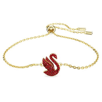 Swarovski Iconic Swan bracelet Swan Small Red Gold-tone plated