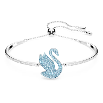 Swarovski Iconic Swan bangle Swan Blue Rhodium plated