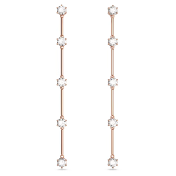 Constella drop earrings Round cut White Rose gold-tone plated