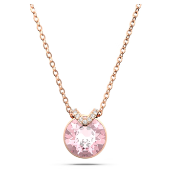 Bella V pendant Round cut Pink Rose gold-tone plated