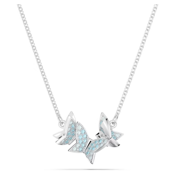 Lilia necklace Butterfly Blue Rhodium plated