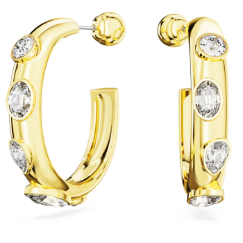 Dextera hoop earrings Mixed cuts White Gold-tone plated