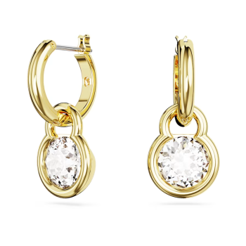 Dextera drop earrings Round cut White Gold-tone plated