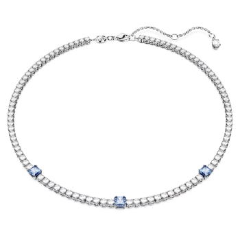 Matrix Tennis necklace Mixed cuts Blue Rhodium plated