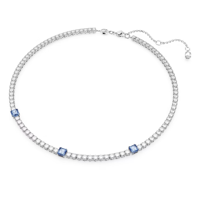 Matrix Tennis necklace Mixed cuts Blue Rhodium plated