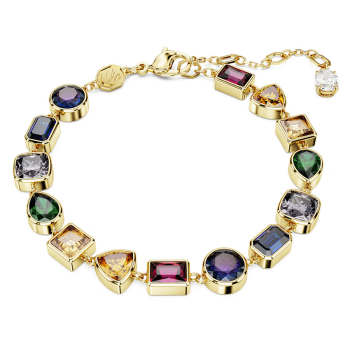 Stilla bracelet Mixed cuts Multicolored Gold-tone plated