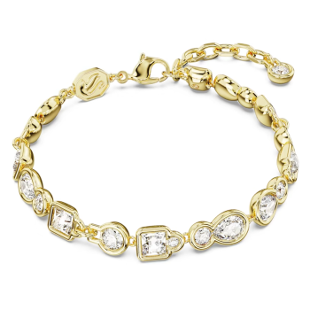 Dextera bracelet Mixed cuts White Gold-tone plated