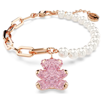 Teddy bracelet Bear Pink Rose gold tone plated