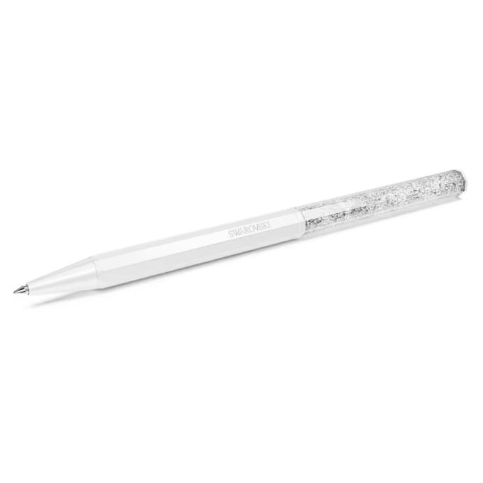 Crystalline ballpoint pen Octagon shape White White lacquered