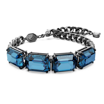Millenia bracelet Octagon cut Blue Ruthenium plated