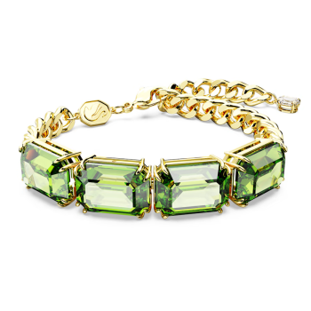 Millenia bracelet Octagon cut Green Gold-tone plated