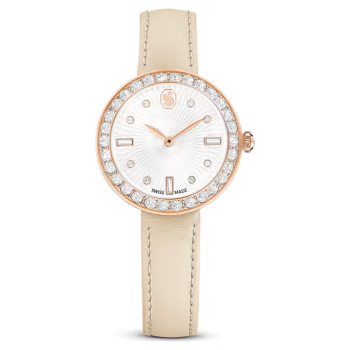Certa watch Swiss Made Leather strap Beige Rose gold-tone finish