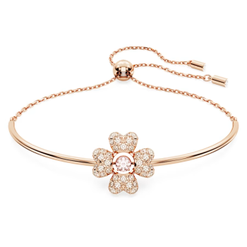 Idyllia bracelet Clover White Rose gold-tone plated