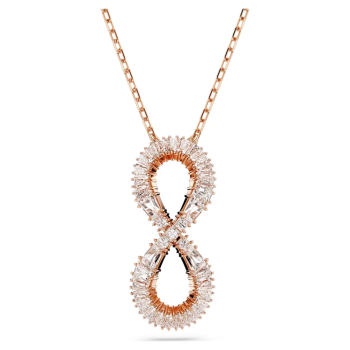 Hyperbola pendant Infinity White Rose gold-tone plated