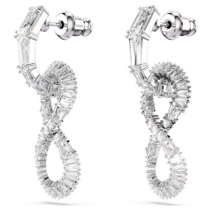 Hyperbola drop earrings Infinity White Rhodium plated