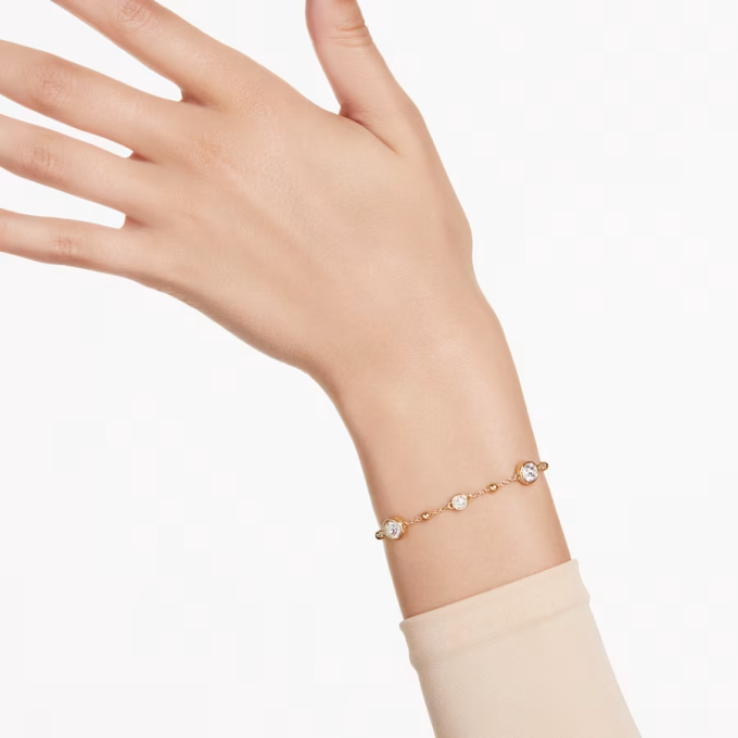 Imber bracelet Round cut White Gold-tone plated