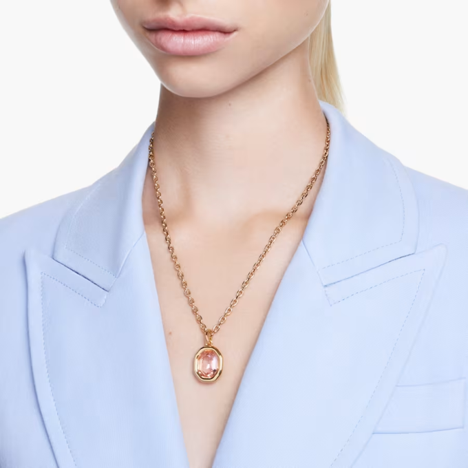 Imber pendant Octagon cut Pink Gold-tone plated