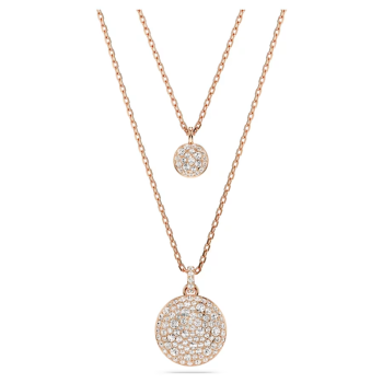 Meteora layered pendant White Rose gold-tone plated