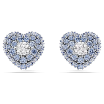 Hyperbola stud earrings Heart Blue Rhodium plated