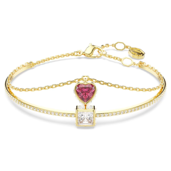Chroma bangle Heart Red Gold-tone plated
