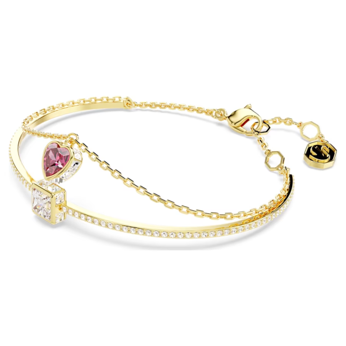 Chroma bangle Heart Red Gold-tone plated
