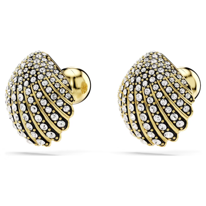 Idyllia stud earrings Shell White Gold-tone plated