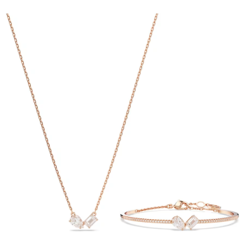 Mesmera set Mixed cuts White Rose gold-tone plated