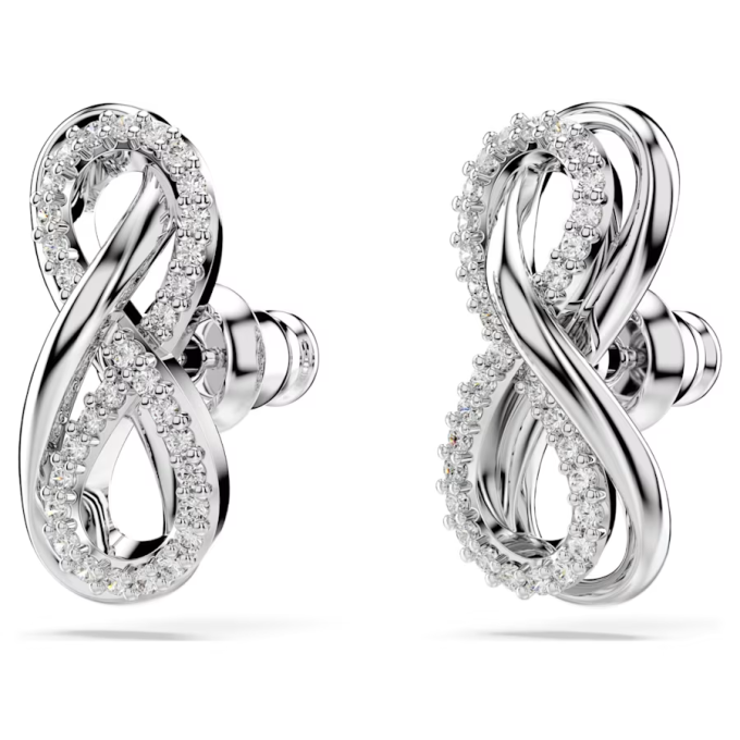 Hyperbola stud earrings Infinity White Rhodium plated
